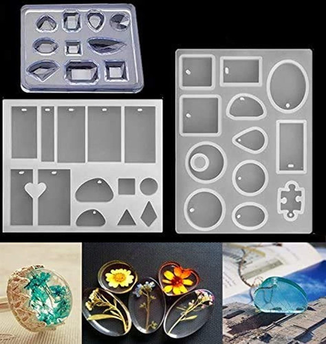 Pack De 3 Moldes De Silicona Para Colgar, De Resina