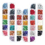 4 Pack De Cristales Decorativos Diferentes Colores Para Uñas