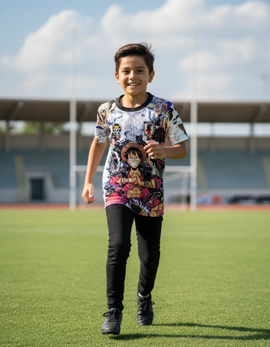 Playera De Futbol One Piece Blanca Niños Japon Jersey