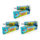 Kit 3 Gel Dental Infantil Kids+ Personagens 0a+6anos Condor