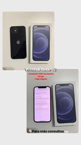 iPhone 12 De 64gb Y 100% De Batería