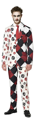 Disfraz Payaso Arlequin Hombre Vintage Clown Halloween Traje Original Incluye Pantalon Saco Corbata | Envío gratis