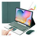 Funda Teclado+mouse+lápiz P/galaxy Tab S6 Lite10.4'' Verde