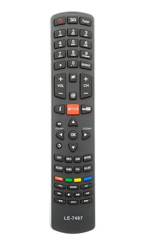 Controle Compatível Philco Smart Netflix Rc3100l033d Le7487