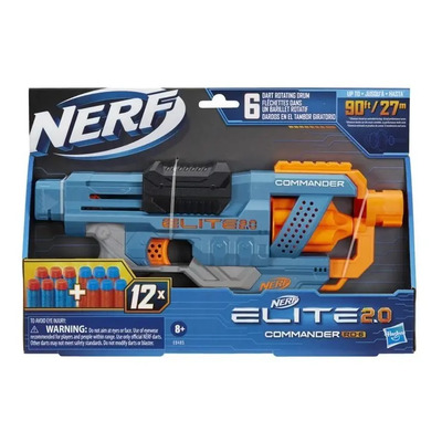 Lanzador Commander Rd-6, Con 12 Dardos Nerf Elite, +8 Años Azul | Envío gratis