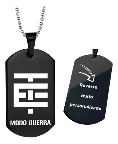 Placa Personalizada Temach Modo Guerra Acero Inoxidable