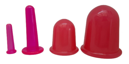 4 Copos Ventosa De Silicone Antirrugas Flacidez Massagem 