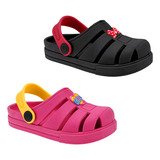 Combo 2 Pares Sandalia Infantil Sandalia Feminina Babuche