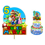 Topper Decoración Torta Super Mario Cumpleaños Personalizado