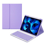 Funda Con Teclado Marca Kaitesi / Para iPad Air / Purple