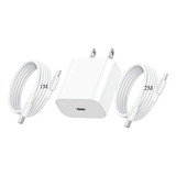 Adaptador Cubo Cable Tipo C 20w Para iPhone 15 Carga Rápida