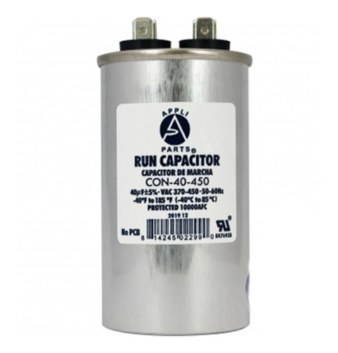 Capacitor Trabajo Aire Acondicionado 40 Uf Mfd 370-450vac