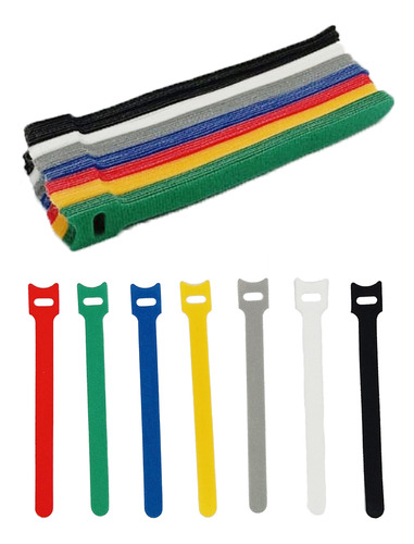 Velcro Cintas Correas Amarra Cables Colores X 50 Piezas