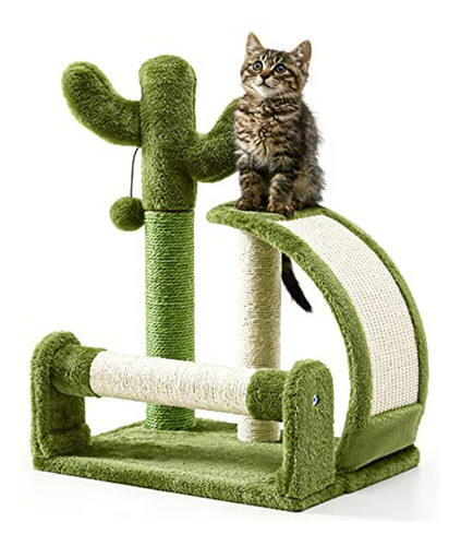 Rascador Para Gatos Cactus, Poste Vertical Con Sisal Y Alfom