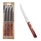 Cuchillo Mesa Asado Madera Tramontina Polywood Set X 3 U. 