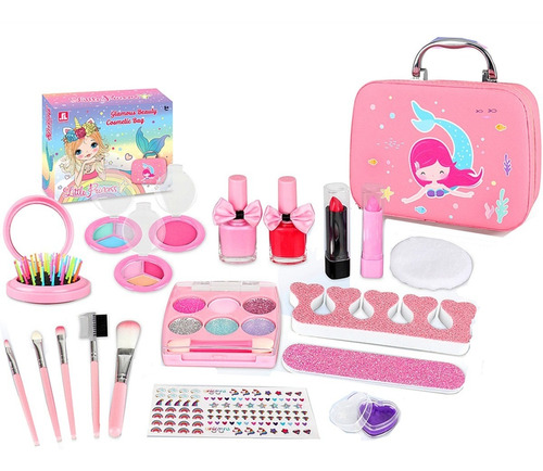 Kit De Maquillaje Para Niños De 21 Piezas Para Niñas Sirena