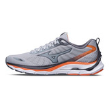 Tênis Masculino De Corrida Wave Dynasty 5 Cor Ciza E Laranja Tamanho 41 Mizuno