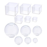 12pzs Moldes Resina Transparente Moldes Esfera Cubo Silicona