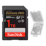 Sandisk Cartão De Memória 1tb Cartão Sd Extreme Pro + Case