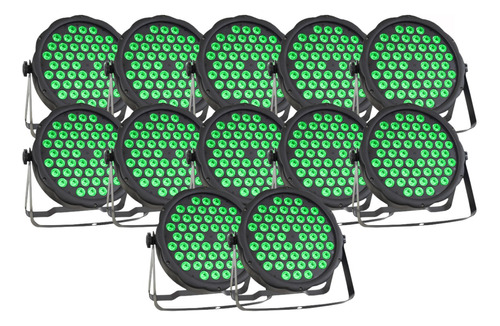 12 Canhao Refletor Led Par 64 Rgb 54 Leds 3w Dmx Dj Triled