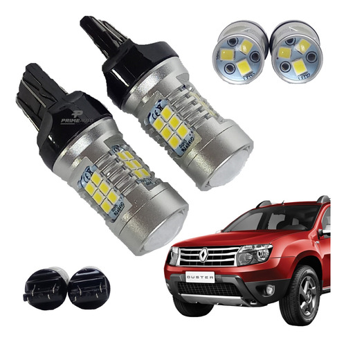 Led Drl Luz Diurna T20 Duster Oroch Branco Puro 2 Polos