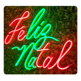 Placa Neon Led  Feliz Natal 57cmx 40 Cm Com Controle