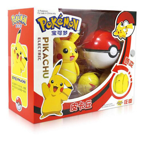 Figura De Acción Pikachu Pokemon Pokeball Juguete