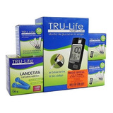 Kit Glucómetro Tru Life 10 Tiras + 10 Lancetas + Lancetero