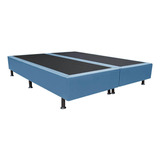 Base Box Bipartida Universal Queen Em Suede 37x198x158 Azul