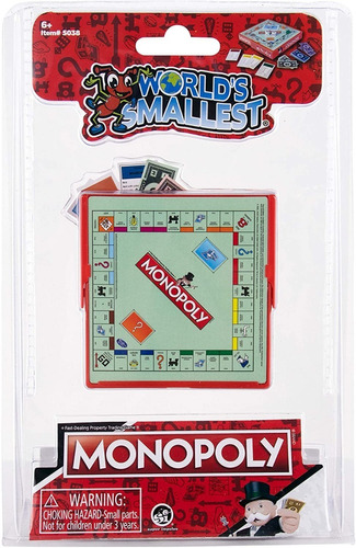 Juego Miniatura Monopoly Edición Mas Pequeño Del Mundo 