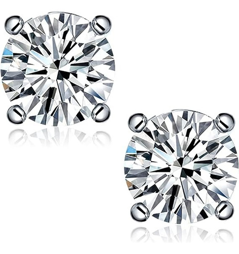 Arete Para Hombre Diamante Sintético Oreja Plata 925 8 Mm