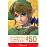 Tarjeta Eshop - Gift Card Nintendo 50 Usd - Cuenta Eeuu 