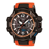 Reloj G-shock Sport Gpw-1000-4adr Triple G En Resina Hombre Color De La Correa Naranja Color Del Fondo Negro