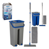 Esfregao Mop Flat 360º Com 1 Refil + Balde Clean Tech 5l