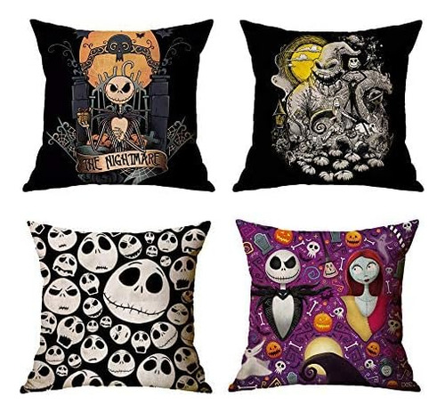 Oceancube Halloween 4 Fundas De Almohada Con Dibujos Animado