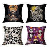 Oceancube Halloween 4 Fundas De Almohada Con Dibujos Animado