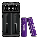 Pack Cargador Vapcell U2 - 2 Baterias 21700 Purple + Regalos