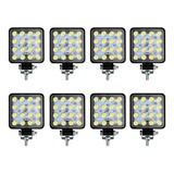 Kit 8 Faros 16 Led Reflector 27w Ip67 Luz Blanca Auto Moto