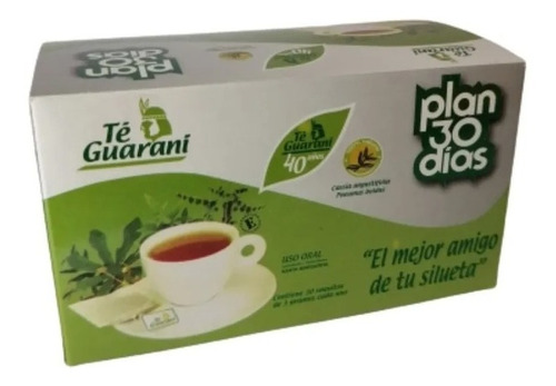 Té Filtrante Plan 30 Dias Guarani Caja 30 Sobres