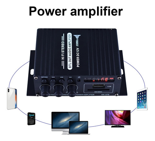 Amplificador De Potência Ak-370 Amplificador De Home Theater