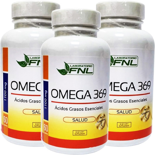 3 X Fnl Omega 369 60 Caps 1000mg Acidos Grasos Esenciales