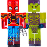 Minecraft Duo Spiderman Y Duende Verde Figuras Art. Con Luz