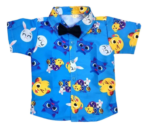 Camisa Infantil Bolo Fofo Menino Social Aniversario Festa