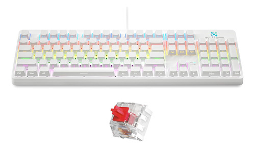 Teclado Mecanico Blanco Rgb / Switch Red / 104 Teclas