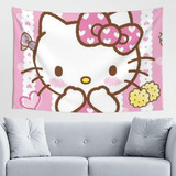 Tapiz Colgar Pared, Diseño De Gato Rosado, 60 X 40 Pul...