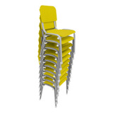 Kit 10 Cadeiras Infantil Escolar Wp Kids Empilhavel T4 Cor Amarelo