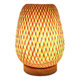 Lámpara De Mesa De Bambú Para Decoración De Mesita De Noche