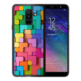 Funda Galaxy A6 Plus 2018 Tetris De Colores Tpu/pm Uso Rudo