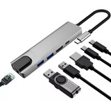 Hub Adaptador Usb 3.0 Tipo C 6 In 1 Hdmi Ethernet Compacto