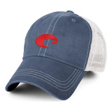 Costa Mesh Trucker Hat, Azul Pizarra + Blanco